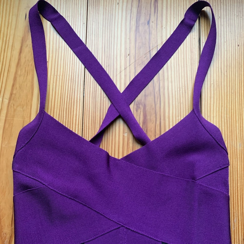 Form fitting purple Bebe dress